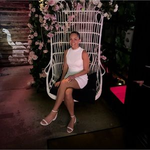 Lulu's Ruched Mock Neck Mini Dress